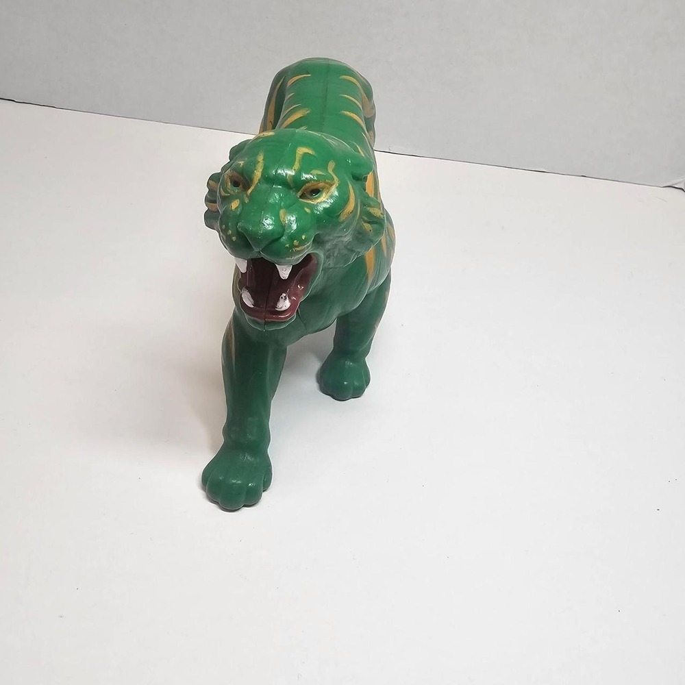 HE-MAN Motu battlecat green tiger. 1980s. Note sharpie marking